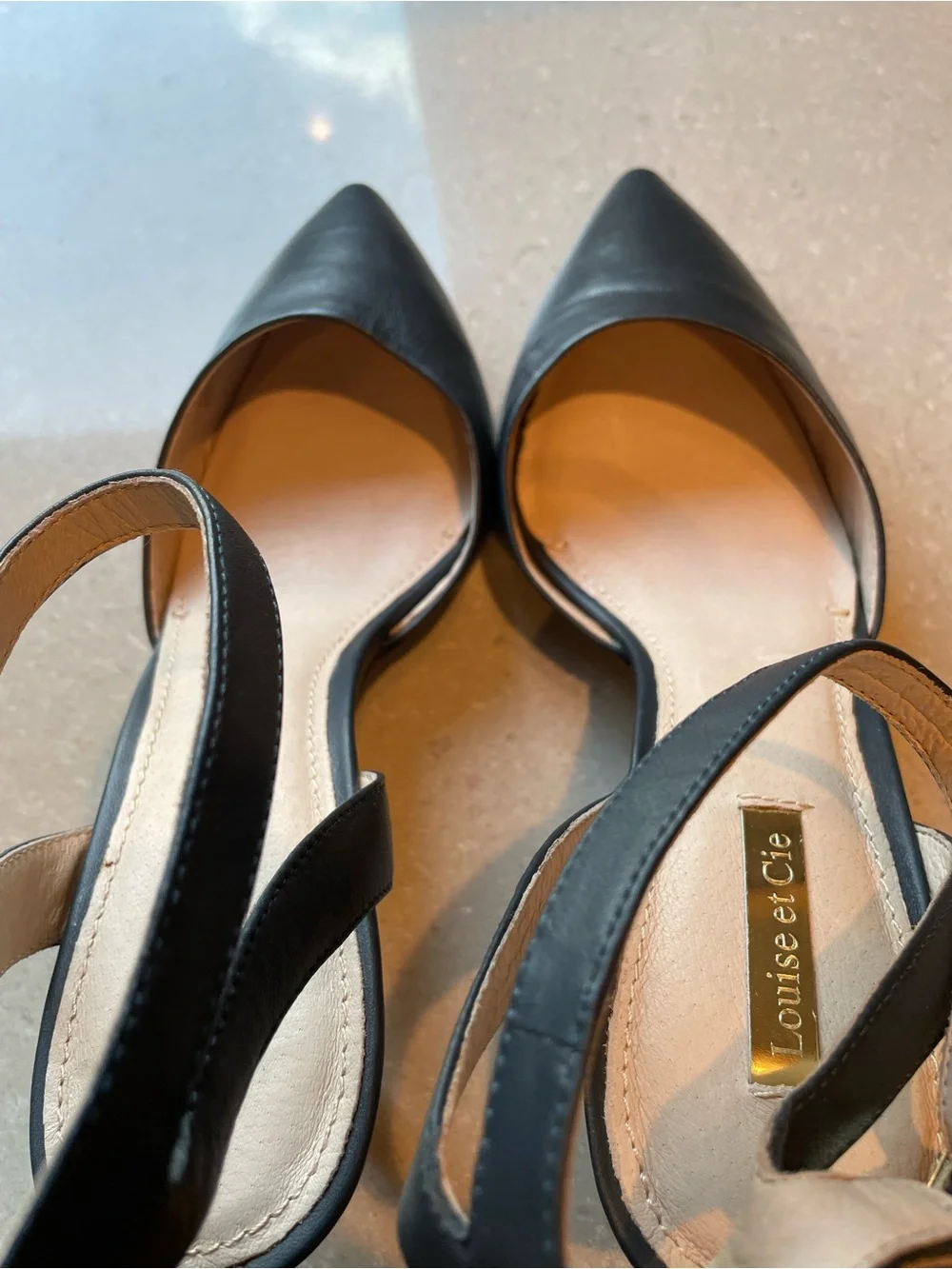 Louise et Cie Pointed-Toe Slingback Heels | Navy